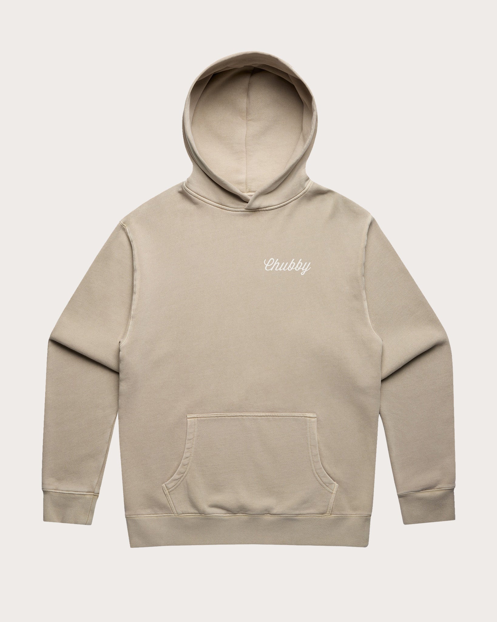 Washed Cotton Beige Hoodie